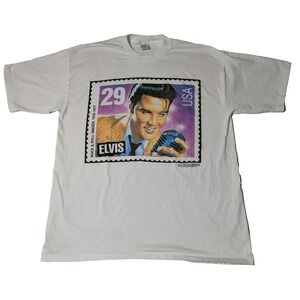 VTG ELVIS PRESLEY POSTAGE STAMP Men XL Single Stitch 1992 T-Shirt